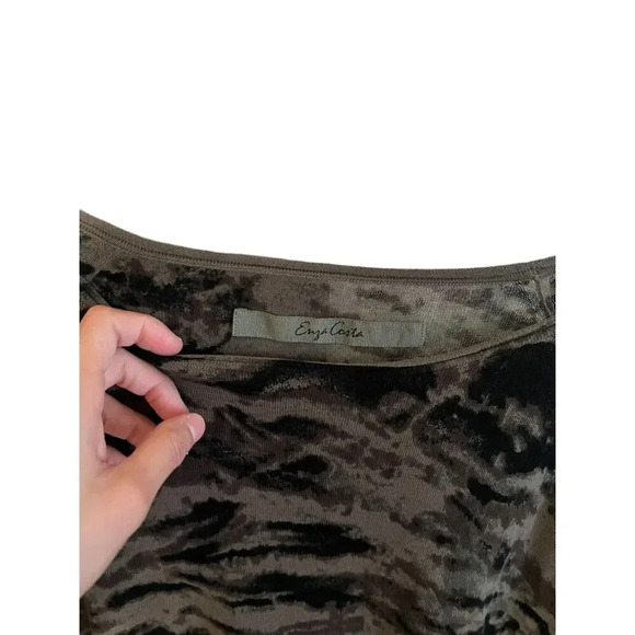 Enza Costa Camo Long Sleeve Sweater size medium - Picture 2 of 6